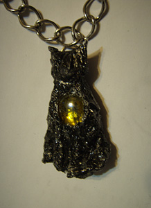 Jeweled Black Cat Pendant